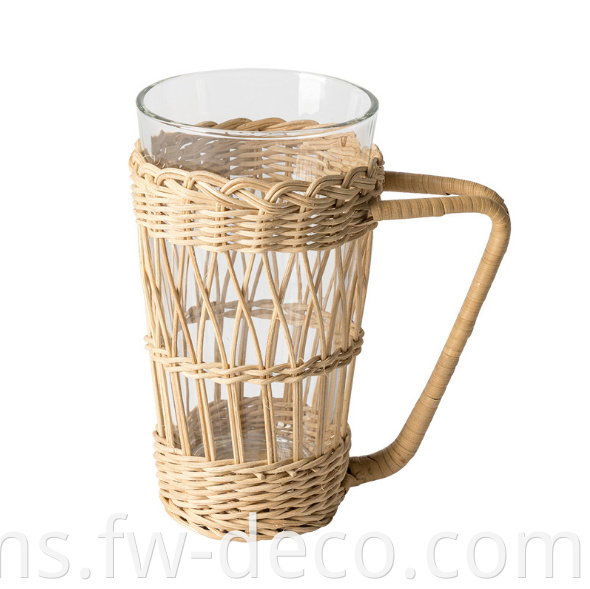 rattan wrapped glass